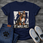 It Was Me brush frame French Bulldog graphic t-shirt military green white funny dog shirt