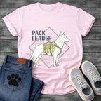 Funny dog hiking shirt with pack leader design for outdoor pet lovers