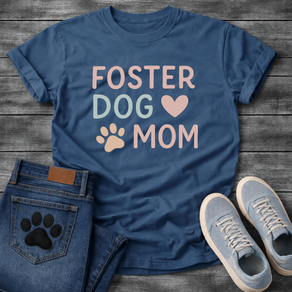 Foster dog mom shirt with sweet puppy design for rescue dog parents