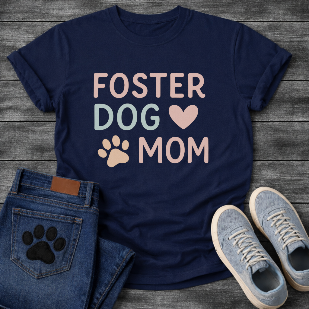 Foster dog mom shirt with sweet puppy design for rescue dog parents