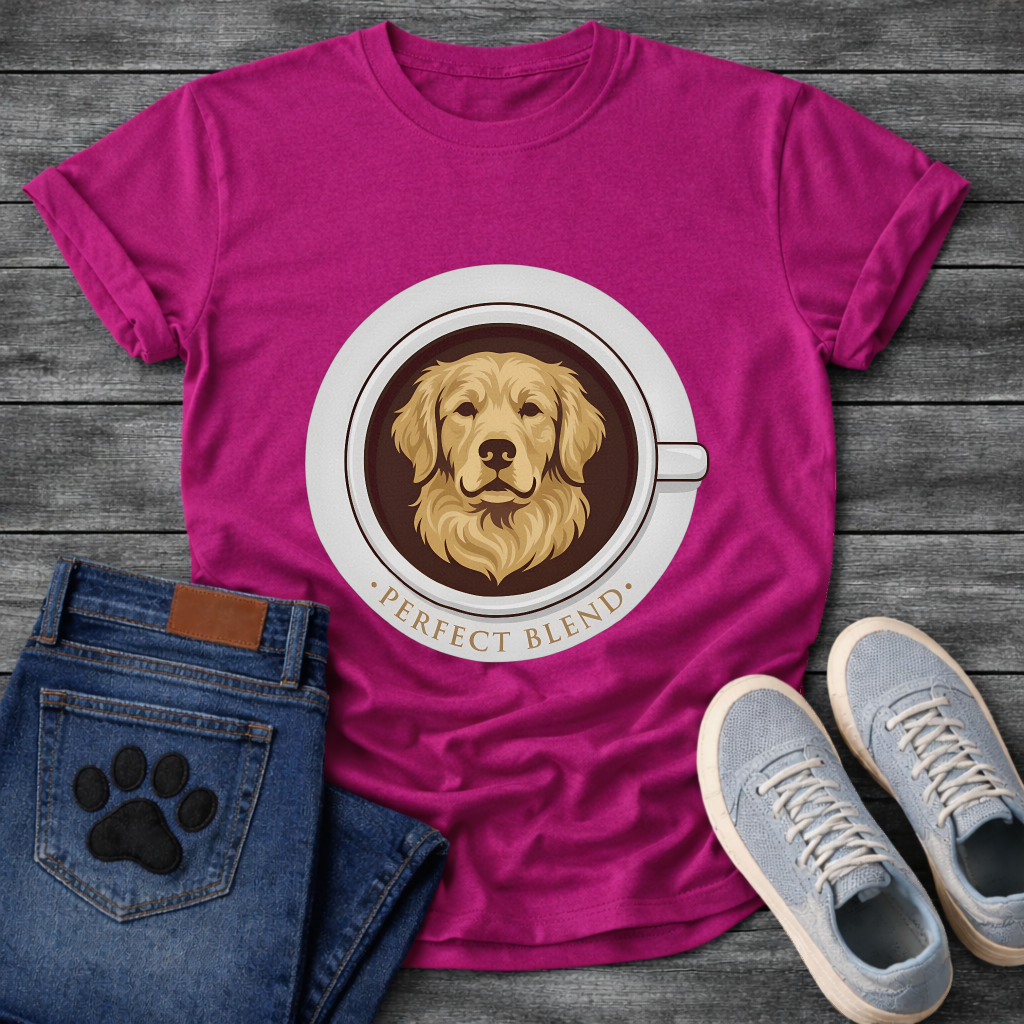 Funny dog and coffee shirt perfect blend design for pet lovers