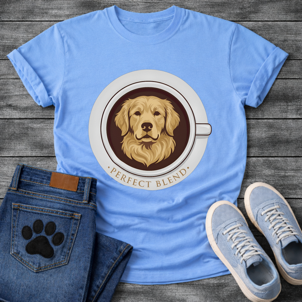 Funny dog and coffee shirt perfect blend design for pet lovers