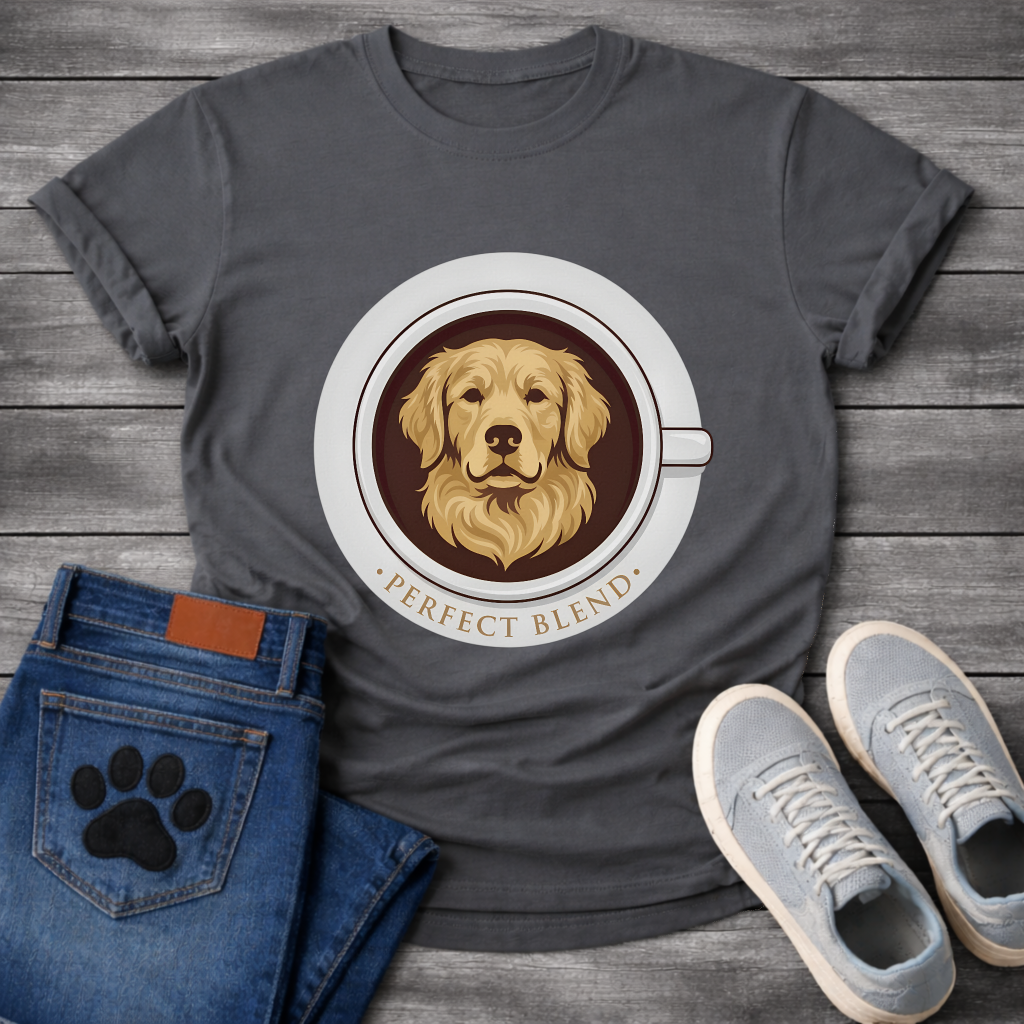 Funny dog and coffee shirt perfect blend design for pet lovers