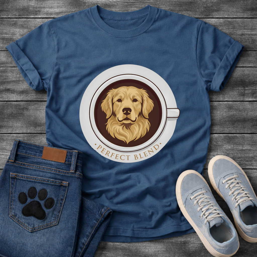 Funny dog and coffee shirt perfect blend design for pet lovers