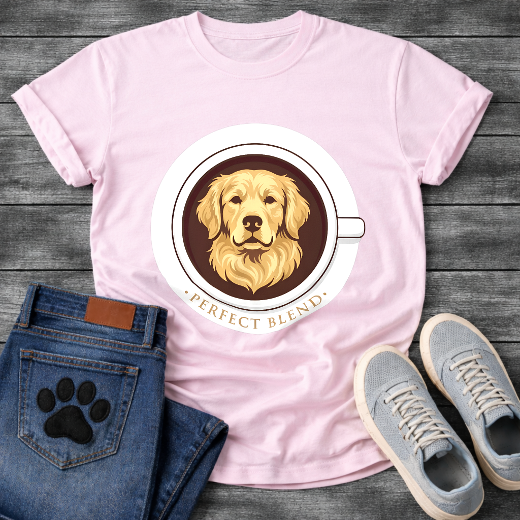 Funny dog and coffee shirt perfect blend design for pet lovers