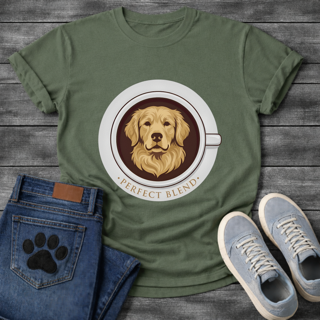 Funny dog and coffee shirt perfect blend design for pet lovers