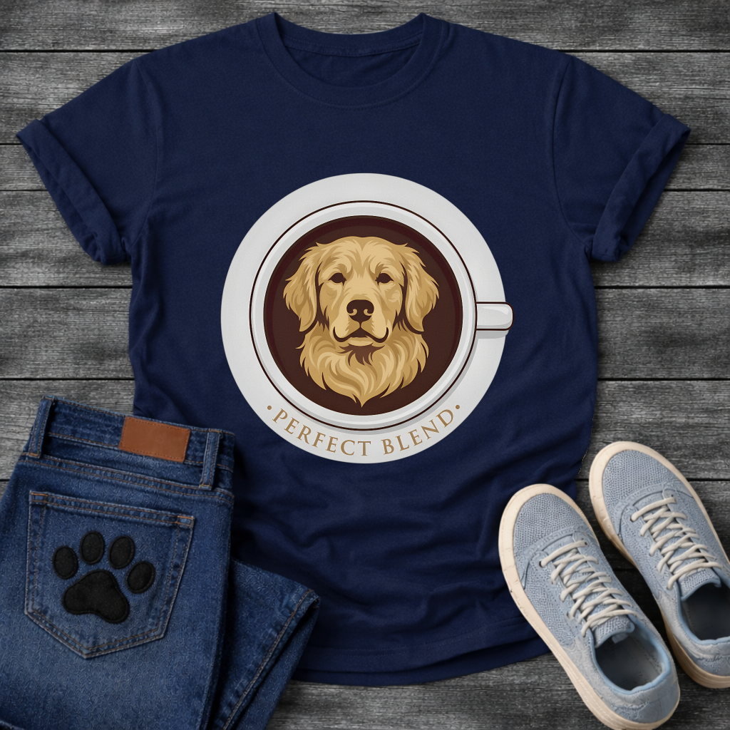 Funny dog and coffee shirt perfect blend design for pet lovers