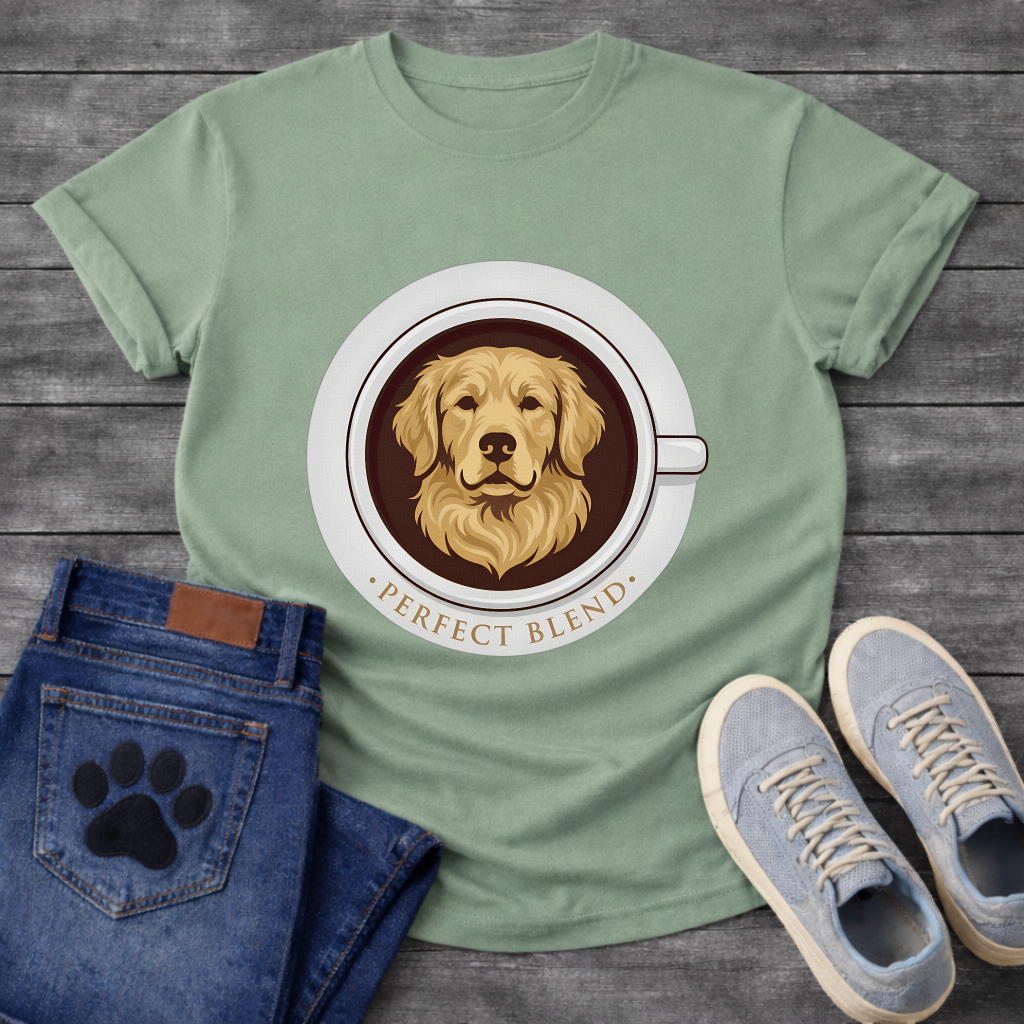 Funny dog and coffee shirt perfect blend design for pet lovers