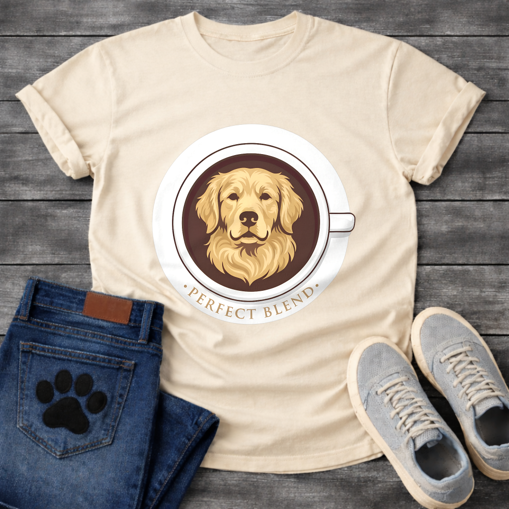 Funny dog and coffee shirt perfect blend design for pet lovers