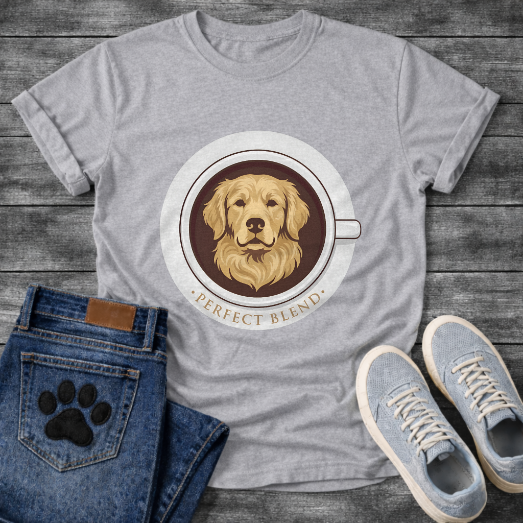 Funny dog and coffee shirt perfect blend design for pet lovers