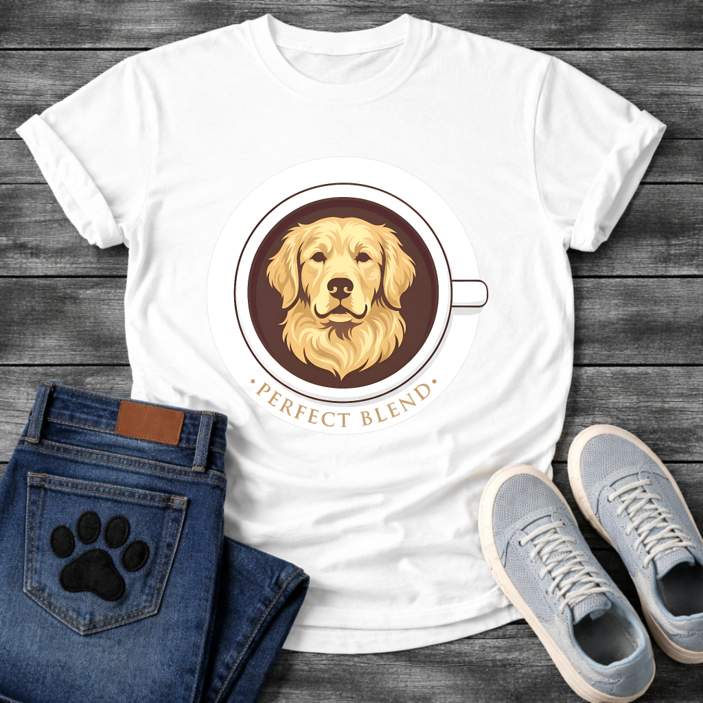 Funny dog and coffee shirt perfect blend design for pet lovers