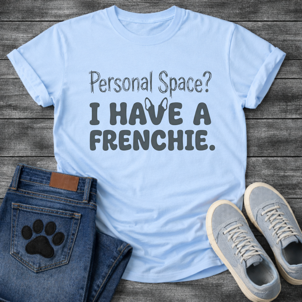 Personal Space I Have A Frenchie funny dog shirt white French Bulldog pet lover tee
