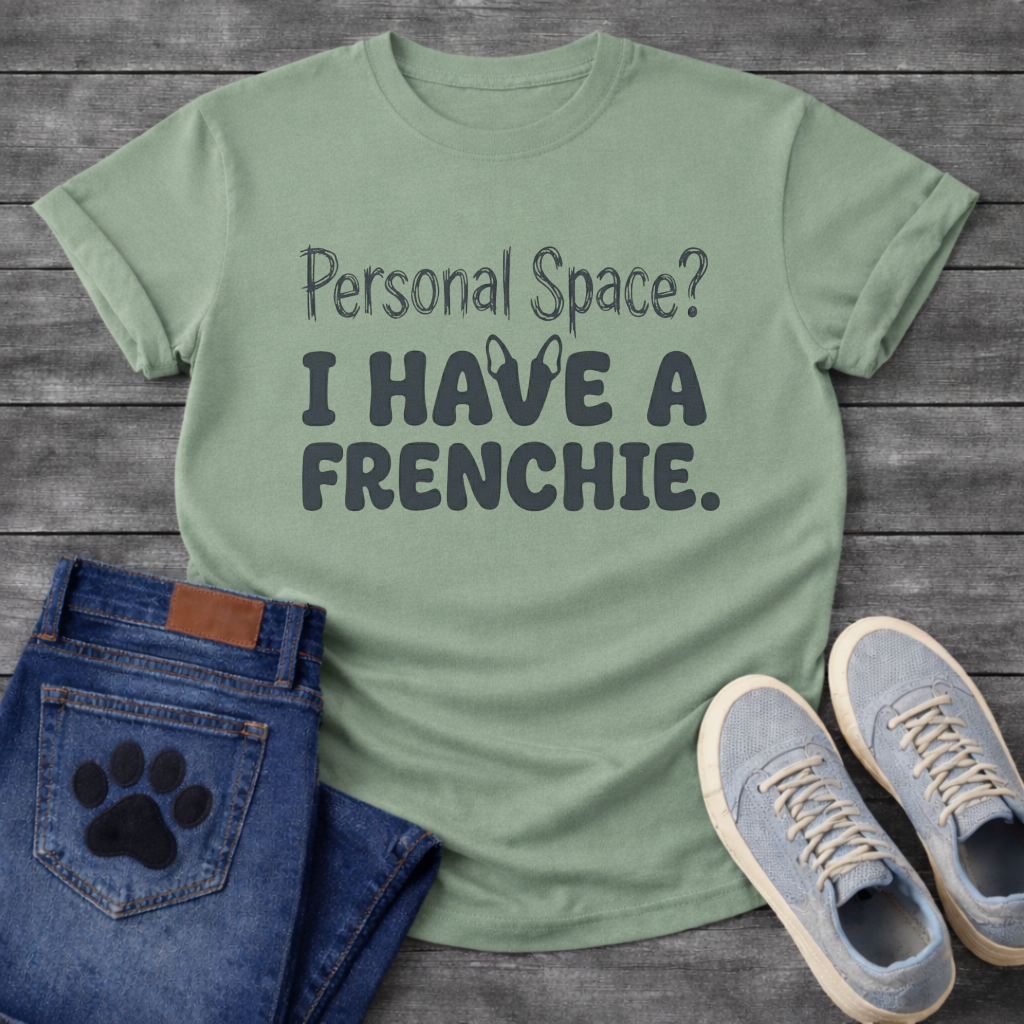 Personal Space I Have A Frenchie funny dog shirt white French Bulldog pet lover tee