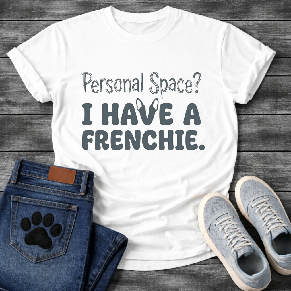 Personal Space I Have A Frenchie funny dog shirt white French Bulldog pet lover tee