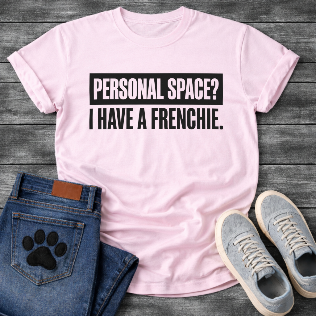 Personal Space I Have A Frenchie bold text funny dog shirt white French Bulldog tee
