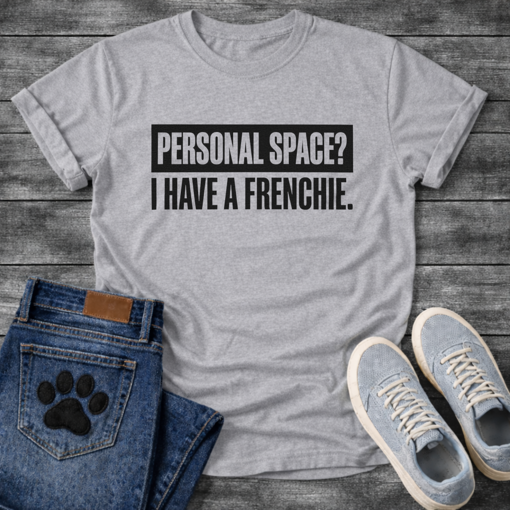Personal Space I Have A Frenchie bold text funny dog shirt white French Bulldog tee
