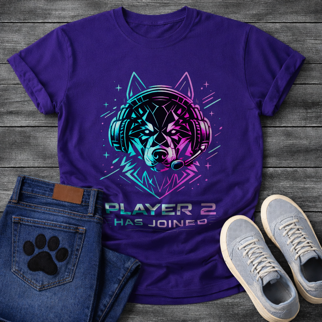 Player 2 Has Joined gaming-style announcement shirt for new dog parents
