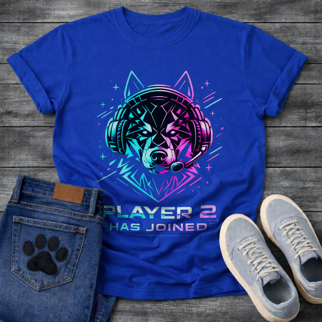 Player 2 Has Joined gaming-style announcement shirt for new dog parents