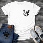 Frenchie pocket t-shirt small chest French Bulldog logo pet lover apparel