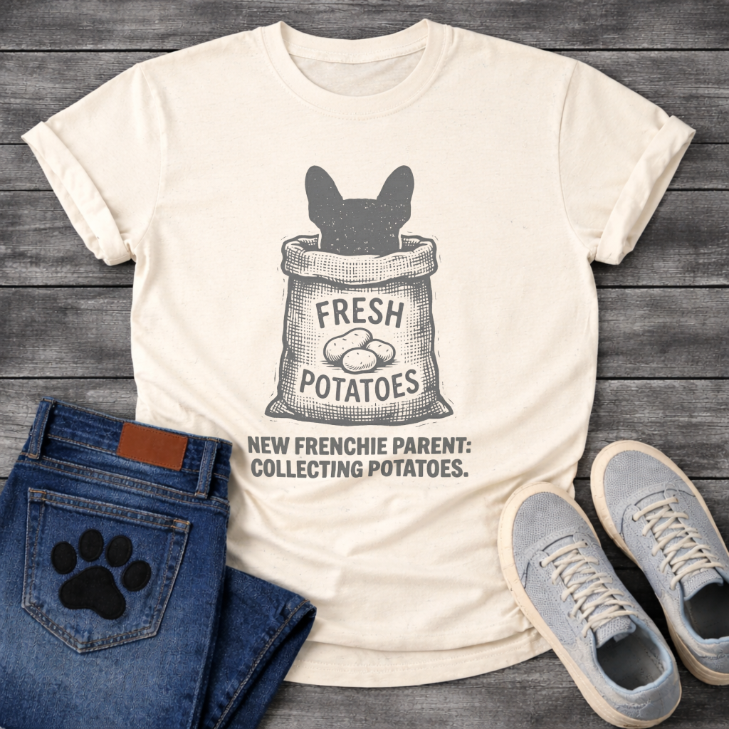 New Frenchie Parent Collecting Potatoes fresh potato sack funny dog shirt tee