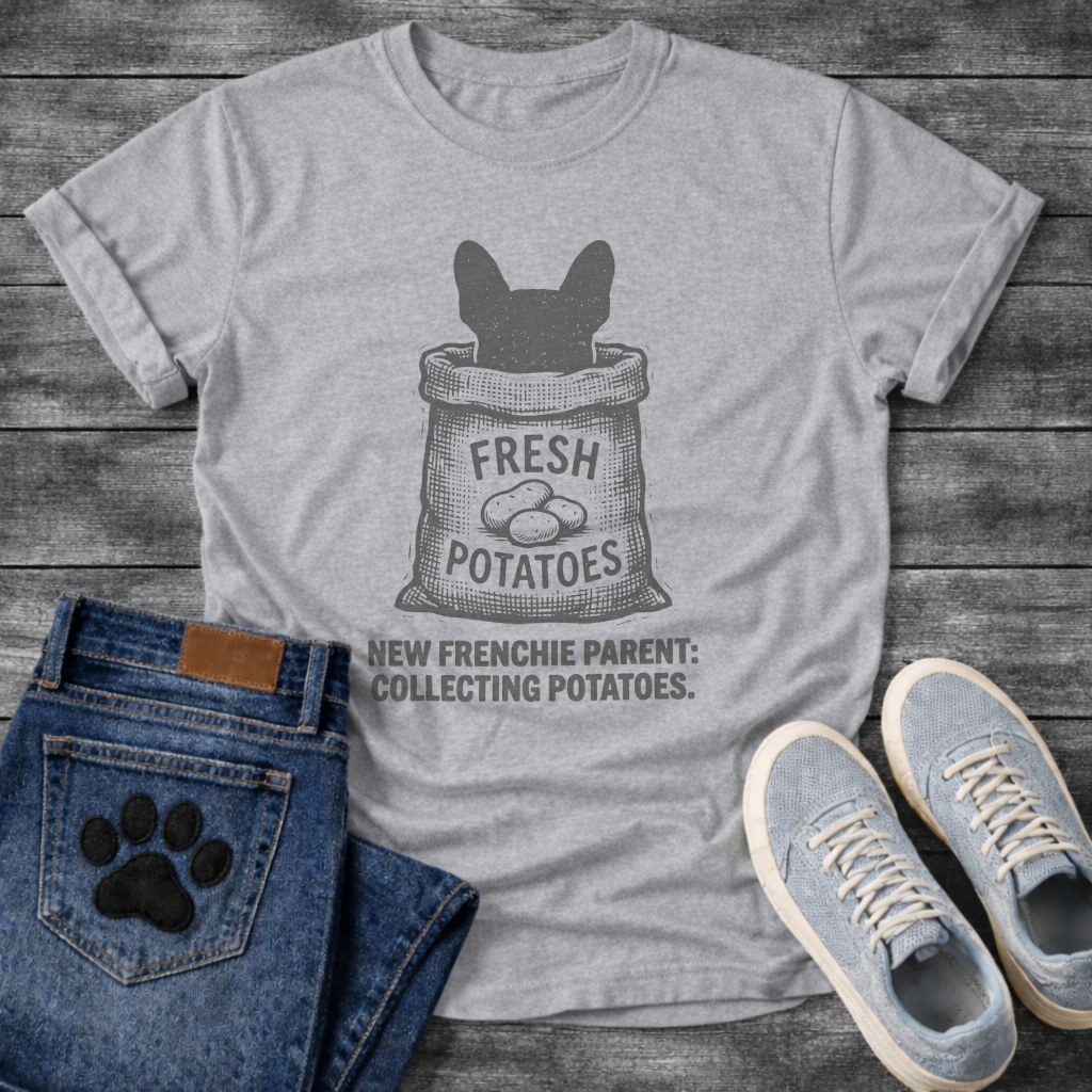 New Frenchie Parent Collecting Potatoes fresh potato sack funny dog shirt tee