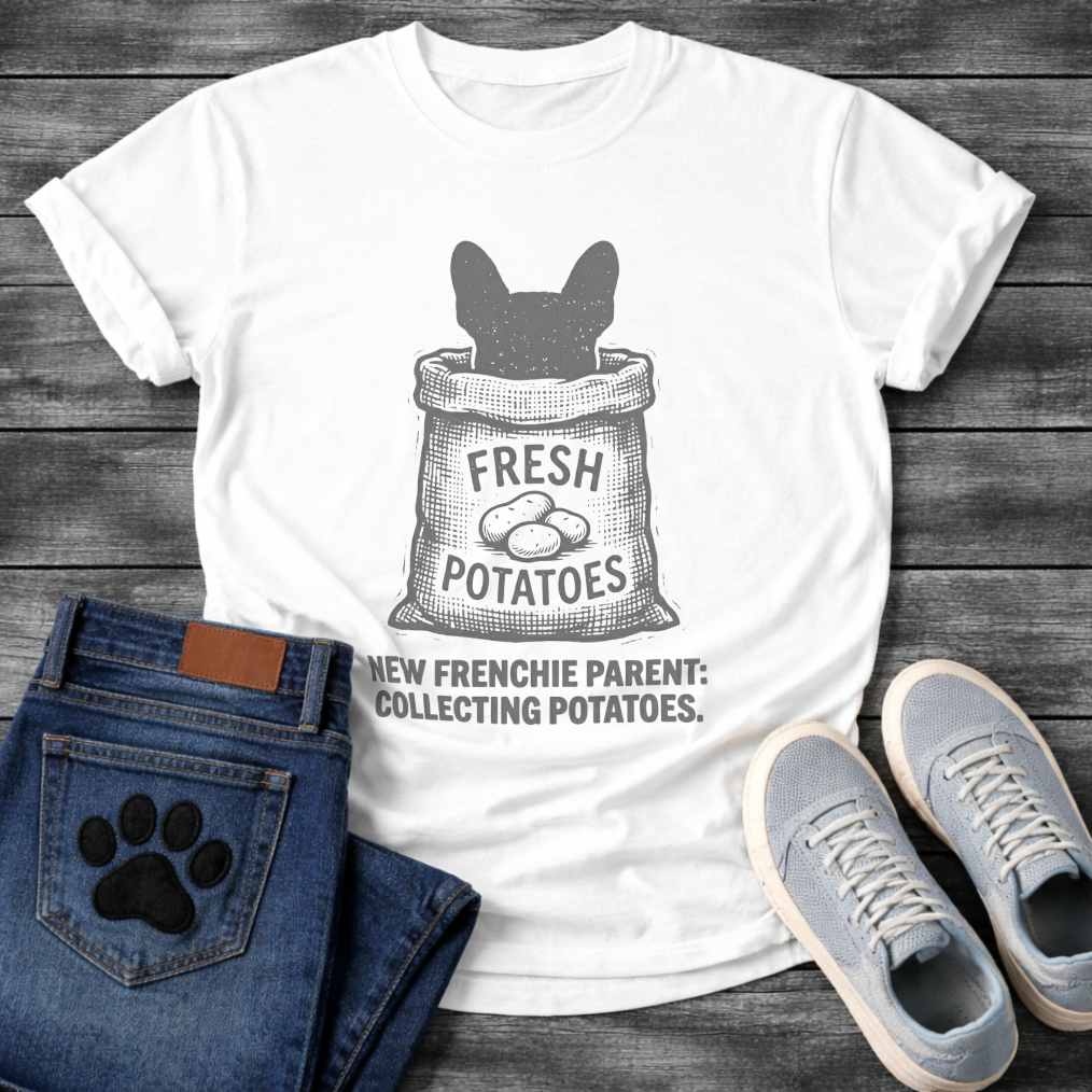 New Frenchie Parent Collecting Potatoes fresh potato sack funny dog shirt tee