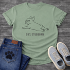 99% Stubborn splooting French Bulldog line art t-shirt funny dog shirt white