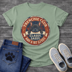 Frenchie Club Classy Sassy Bit Gassy vintage badge t-shirt funny French Bulldog shirt