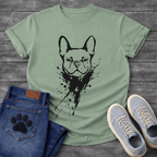 French Bulldog ink splash t-shirt - Sumi-e black ink splatter Frenchie emerging from ink explosion graphic tee