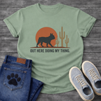 Out Here Doing My Thing French Bulldog desert sunset t-shirt sage pet lover apparel