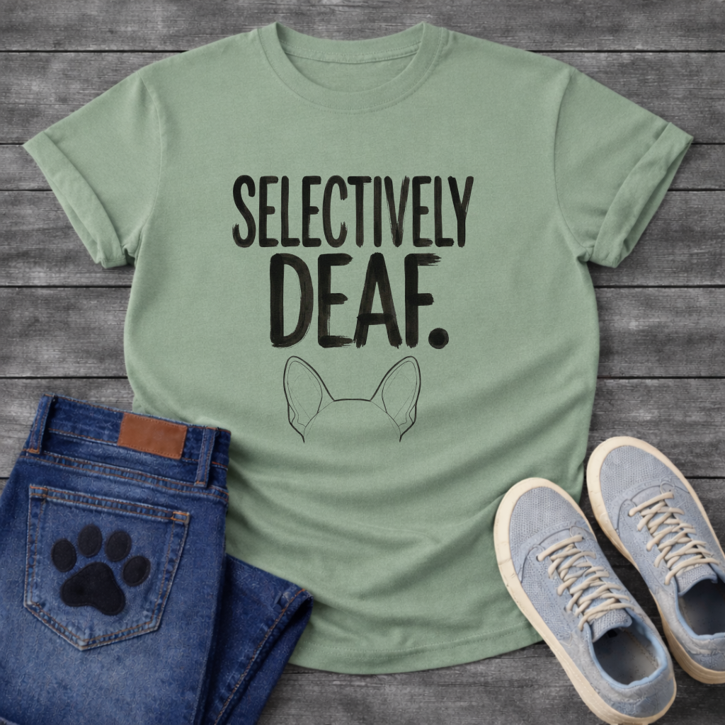 Selectively Deaf funny French Bulldog bat ears t-shirt pet lover apparel
