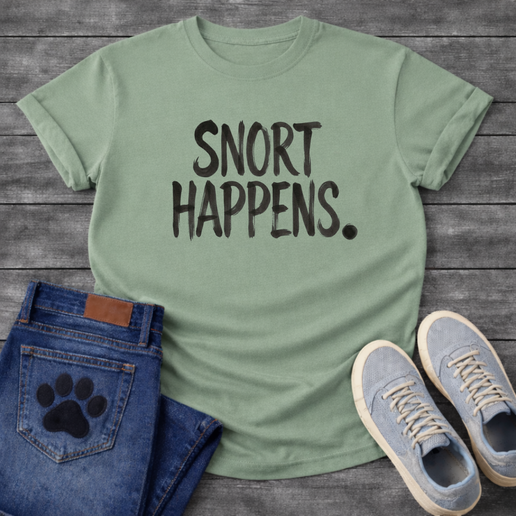 Snort Happens funny French Bulldog t-shirt white pet lover apparel