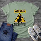 Warning Tiny Dictator Snore Hazard French Bulldog caution sign t-shirt sport grey funny dog shirt