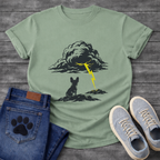 Unbothered French Bulldog lightning storm silhouette t-shirt sand funny dog shirt pet lover apparel