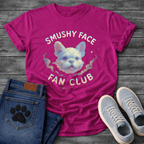 Smushy Face Fan Club funny French Bulldog Frenchie badge shirt