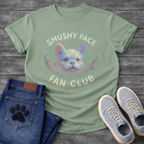 Smushy Face Fan Club funny French Bulldog Frenchie badge shirt