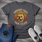 Smushy Face Fan Club funny dog shirts, retro Frenchie tee