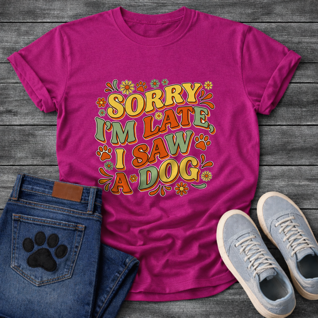 Sorry I'm Late I Saw A Dog funny shirt for dog lovers