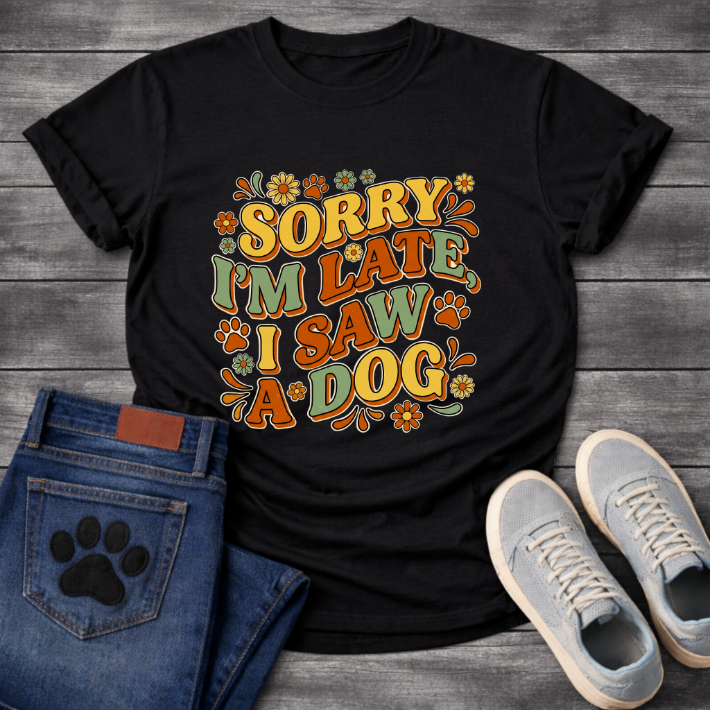 Sorry I'm Late I Saw A Dog funny shirt for dog lovers