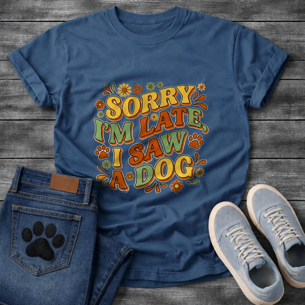 Sorry I'm Late I Saw A Dog funny shirt for dog lovers