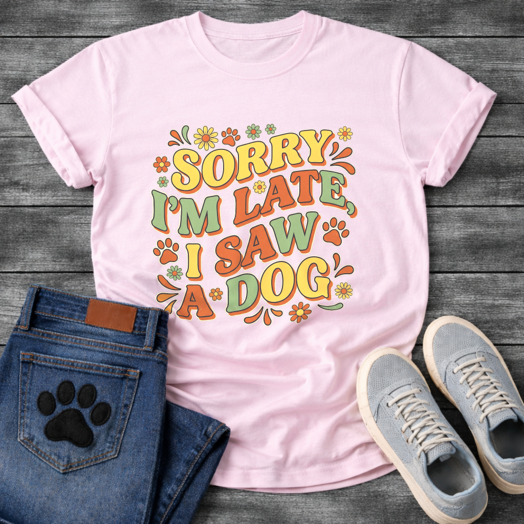 Sorry I'm Late I Saw A Dog funny shirt for dog lovers