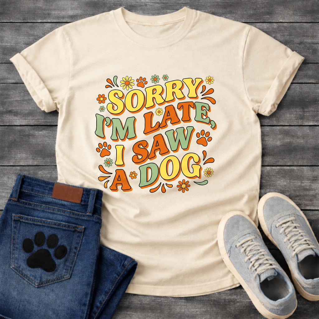Sorry I'm Late I Saw A Dog funny shirt for dog lovers