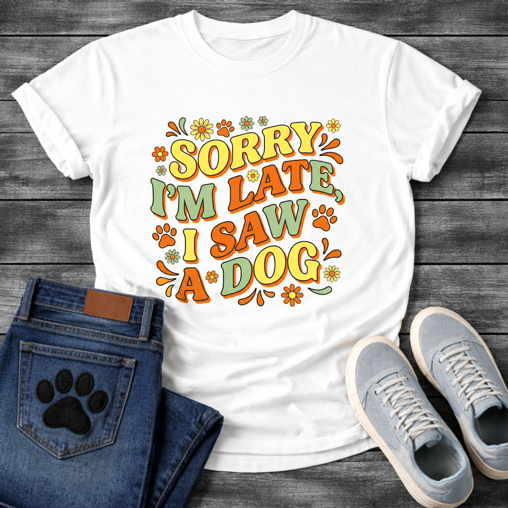 Sorry I'm Late I Saw A Dog funny shirt for dog lovers