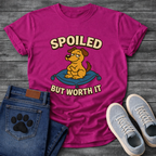 Funny spoiled but worth it dog shirt with pampered pup on throne design
