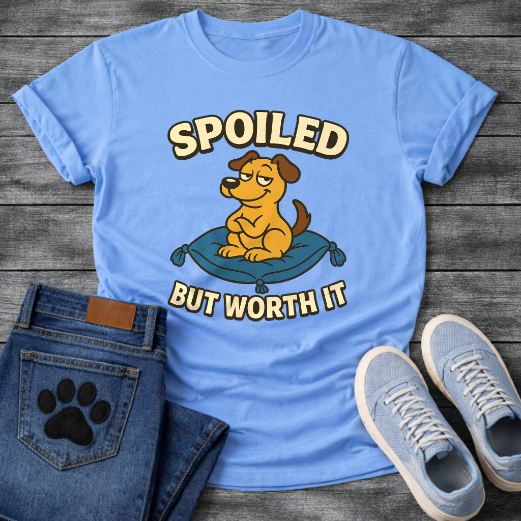 Funny spoiled but worth it dog shirt with pampered pup on throne design
