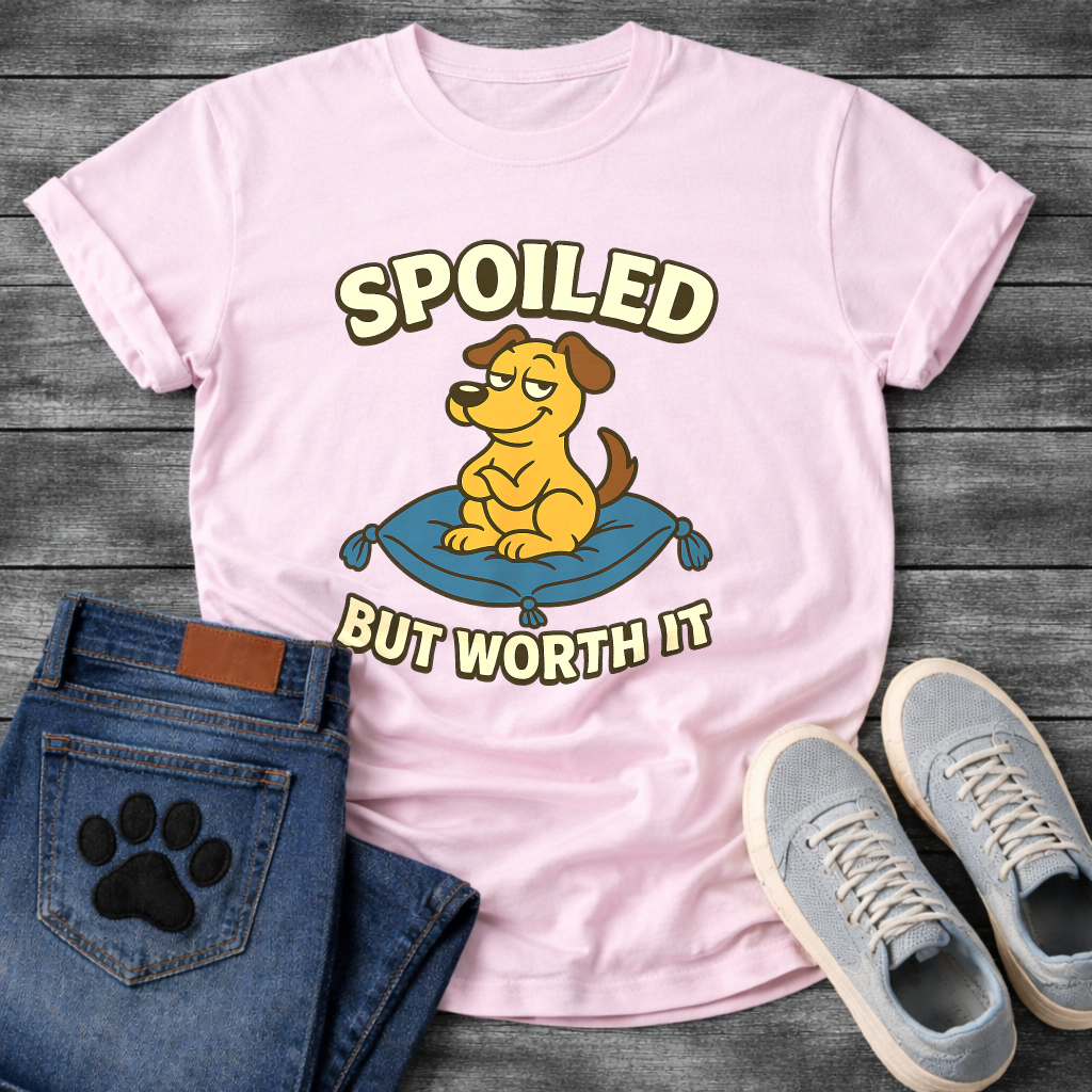 Funny spoiled but worth it dog shirt with pampered pup on throne design