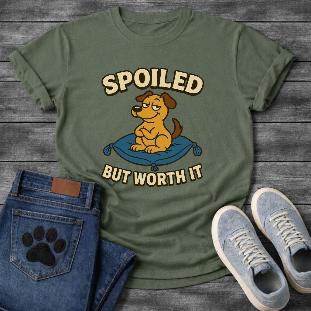Funny spoiled but worth it dog shirt with pampered pup on throne design