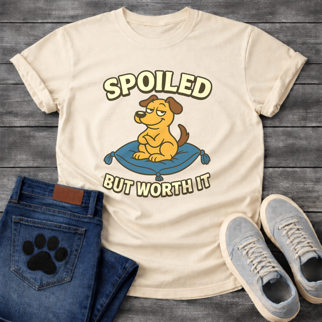 Funny spoiled but worth it dog shirt with pampered pup on throne design