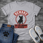 Beware Tiny Snoring Dictator French Bulldog vintage sign t-shirt military green funny dog shirt