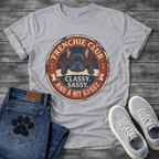 Frenchie Club Classy Sassy Bit Gassy vintage badge t-shirt funny French Bulldog shirt